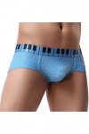 Sous-vêtement en maille pour homme, taille basse, doux, respirant, sexy, sous-vêtement ouvert pour homme, bleu, S