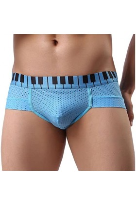 Sous-vêtement en maille pour homme, taille basse, doux, respirant, sexy, sous-vêtement ouvert pour homme, bleu, S