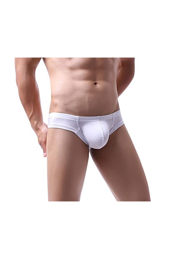 Sexy Mode Men s Knickers Pantalon Sous-vêtements Fixes Slip Sous-vêtements Sous-vêtements Homme Mesh, Blanc., S