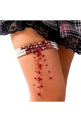 Bracelet de cuisse élastique - Chaîne de jambe d’Halloween Chaîne de corps sexy | Chaîne de corps sexy gothique avec de fauss