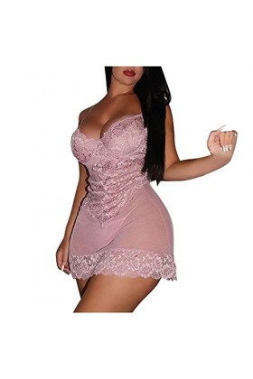 Lingerie Sexy, Femme Pyjama Chemise De Nuit Sexy avec Bretelles Hot Dentelle Féminine Nuisette Lingerie De Pute Ensemble Érot