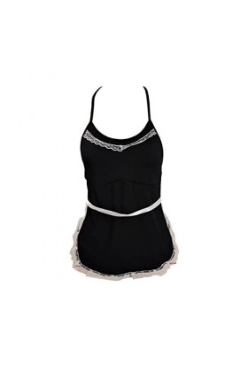 PANPANY Les femmes jouent jolie robe sexy Cosplay costumes de serviteur lingerie Lingerie Coquine Sexy Transparent Black, XL