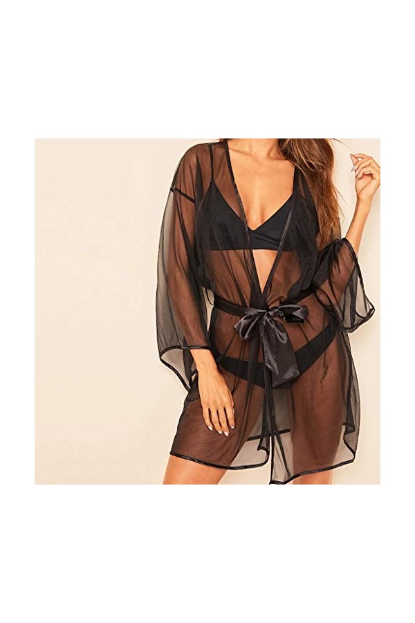 PANPANY Pyjamas Femmes vêtements de Nuit vêtements de Nuit Sexy sous-vêtements en Dentelle Lingerie intimes Dé Coquin Black,