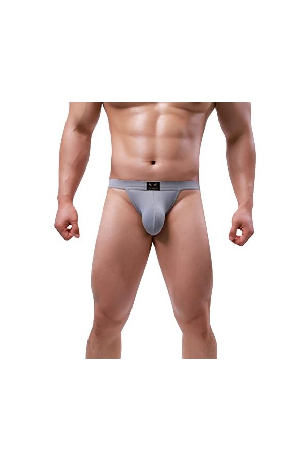 Junhasgood Culottes de Mode Masculine Culottes Sexy Ride Up Briefs Underwear Pant sous-vêtements De Samouraï Grey, XXL 