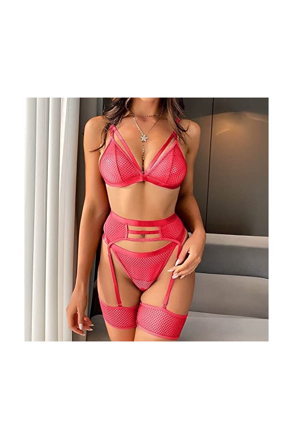 Lingerie Femme Sexy Ensemble Homme Sexy Hot y*2k Sexy Sheer Mesh Pyjamas Lingerie Ensemble Taille Haute Vêtements De Nuit Sou