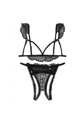 Soutien-Gorge Sexy et Culotte en Dentelle Dentelle Bodys Sexy Femmes sous-Vêtements Nuisette Femme Sexy Sensuelle Chemise De 