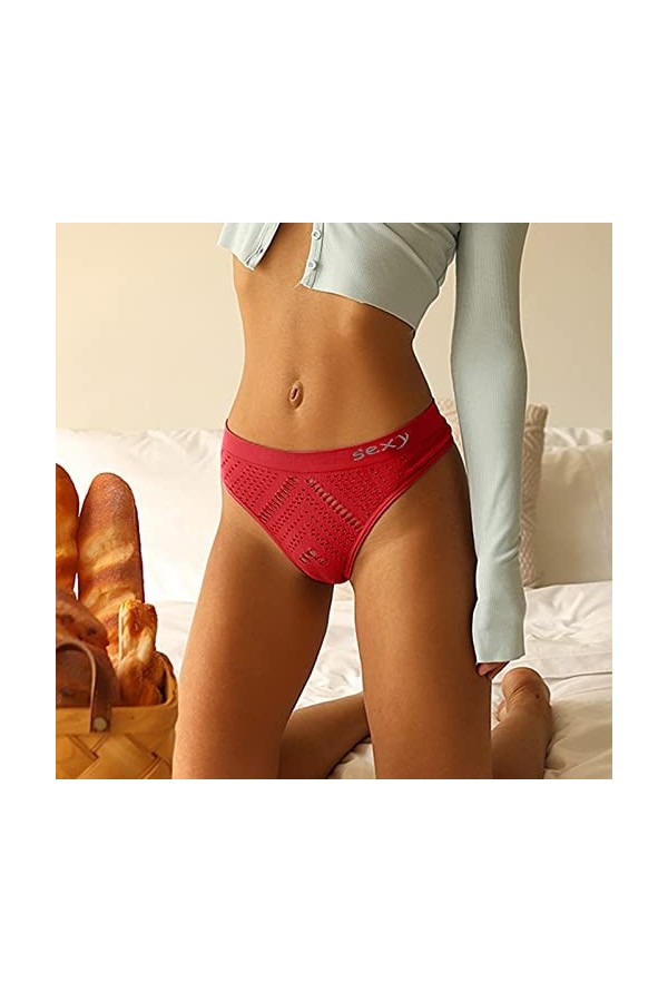 PANPANY Culottes pour Femme Taille Basse Sexy sous Vetements Tanga Multipack Femme Multicolore String sans Couture Soutien-Go