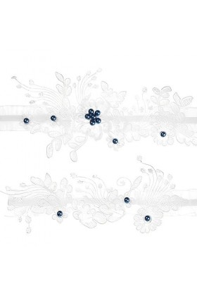 AAED Jarretière Perlée Bleue, Jarretière De Mariée Jarretière De Mariage Jarretière De Mariage Pour Les Mariées Femmes Dentel