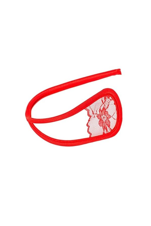 [Nouveau] String C-String en Dentelle pour Hommes: Lingerie Fantaisie Transparente pourêtements de Nuit Sexy pour Hommes - X-