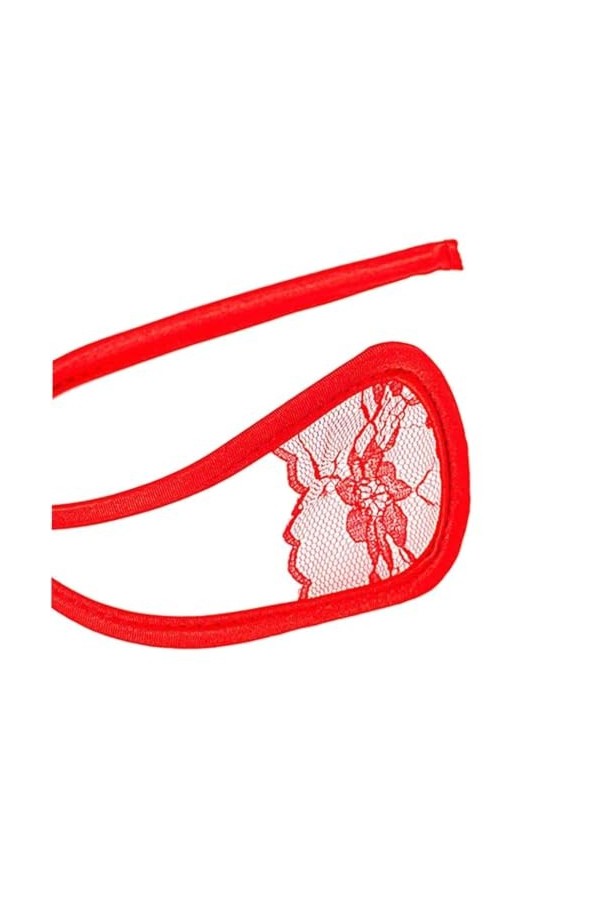 [Nouveau] String C-String en Dentelle pour Hommes: Lingerie Fantaisie Transparente pourêtements de Nuit Sexy pour Hommes - X-