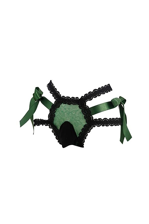 Générique String Homme Sexy Hot Dentelle Slips Boxer Sexy Dentelle sous-vêtements Hommes Taille Ultra Mince Transparent à Lac