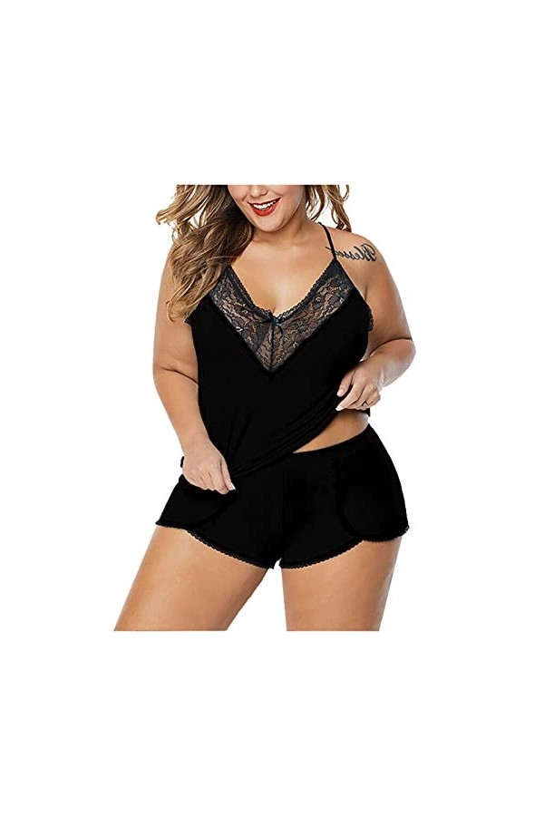 Pyjama Muslin Deux pièces Sexy Femmes racées Dentelle sous-vêtements Underwire Nightdress Lingerie Sleepwear Déguisement Sexy