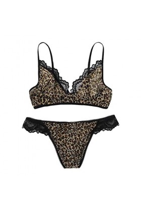 sous-Vetements Femme 2 Pièce Vêtements De Nuit Sexy Lingerie Sexy Ensemble Erotique Ensemble Soutien Gorge et String Dentelle