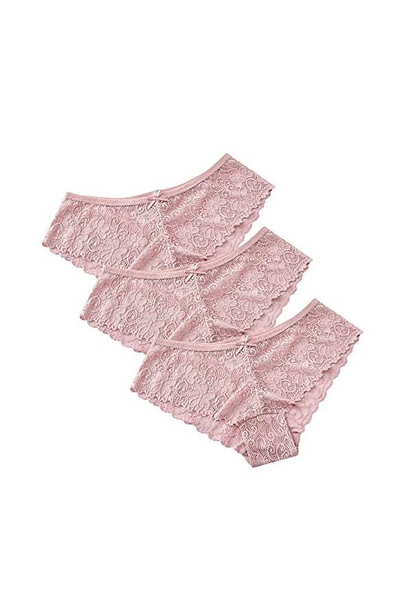 Générique Culotte Femme Sexy Chic Culotte en Dentelle à Fleurs Sexy Taille Basse en Dentelle Transparente sans Plis Leggings 