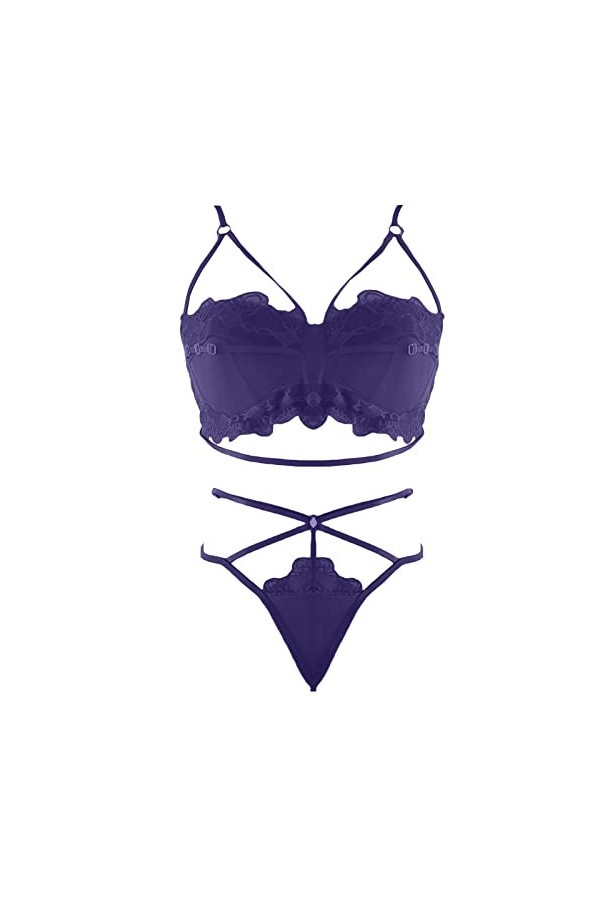 Femme Lingerie Sexy Ensemble Dentelle Vêtements De Nuit 2 Pièce sous-Vetements Erotique Ensemble Soutien Gorge et String Sexy