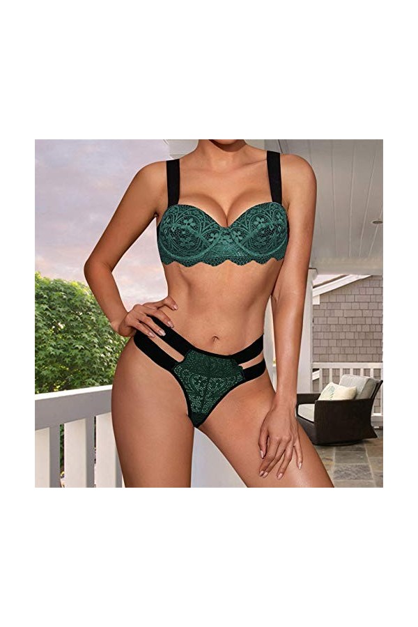 Femme Vêtements De Nuit Sexy sous-Vetements 2 Pièce Lingerie Sexy Ensemble Erotique Ensemble Soutien Gorge et String Dentelle