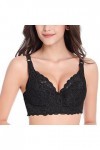 Soutien-Gorge en Dentelle Sexy pour Femmes Bretelles réglables Culottes froncées sous-vêtements Soutien-Gorge sans Fil Confor
