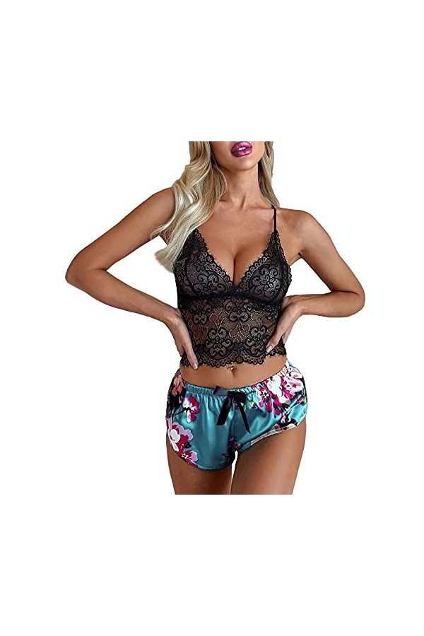 Femme Dentelle Soutien-Gorge Et Culotte Dentelle Knickers Tentation Set Lingerie Sexy en Dentelle String Sensuelle Chic Dente