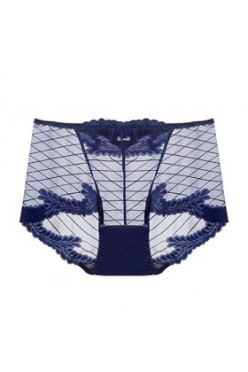 Culotte en Dentelle Transparente pour Dames Sexy en Coton Creux de qualité Respirante Lingerie Ouverte Poitrine Navy, L 