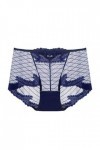 Culotte en Dentelle Transparente pour Dames Sexy en Coton Creux de qualité Respirante Lingerie Ouverte Poitrine Navy, L 