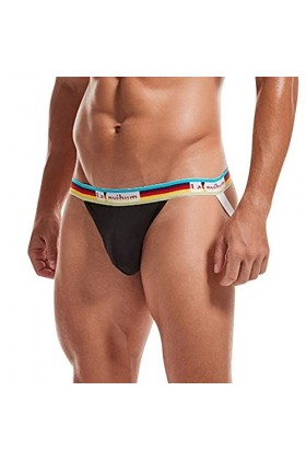 Mesh Sexy T-Back Pantalon Knickers Color Splice Fashions Sous-vêtements pour homme Sous-vêtements sexy, Noir , XXL