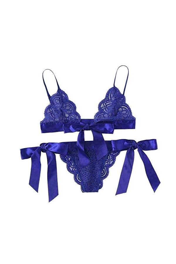 Zannycn Ensemble de lingerie sexy pour femme - Ensemble licol - Tenue sexuelle pour femme - Soutien-gorge érotique et culotte