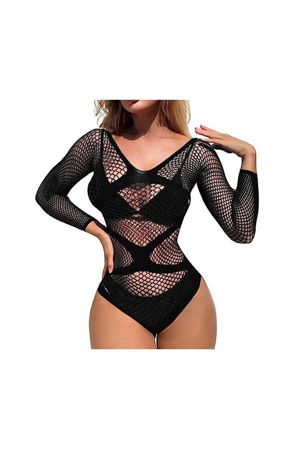 Lingerie Coquine Hyper Sexy Ouverte Cuir Vêtements en Sexy Vêtement Dentelle Black, One Size 