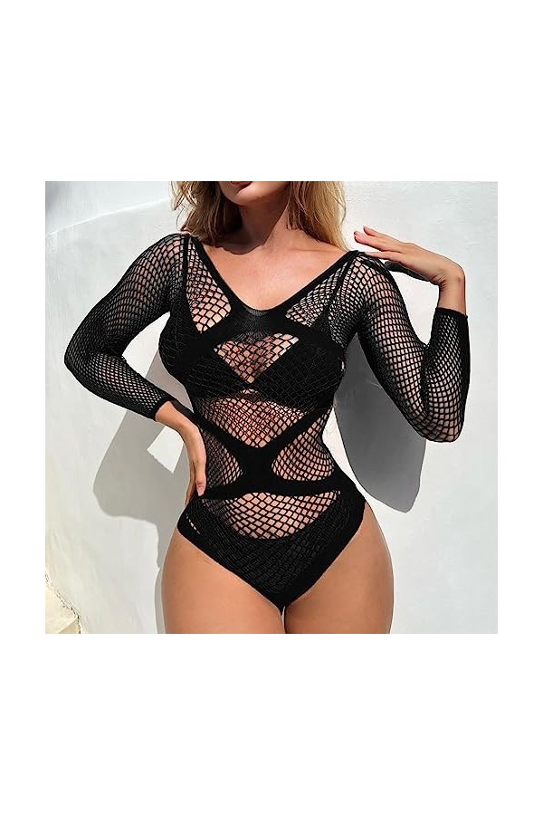 Lingerie Coquine Hyper Sexy Ouverte Cuir Vêtements en Sexy Vêtement Dentelle Black, One Size 