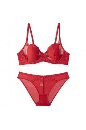 liaddkv Sous-vêtements confortables et sexy en dentelle pour femme avec soutien-gorge respirant push-up sur le côté de la poi