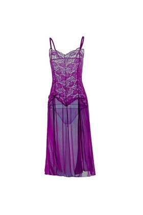 liaddkv Mini lingerie sexy pour femme, lilas, L