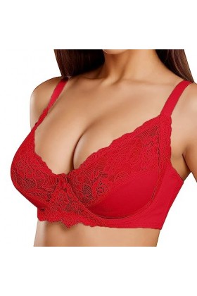 liaddkv Sous-vêtement femme dentelle fine réglable grande taille grand affichage poitrine petit soutien-gorge avec soutien po