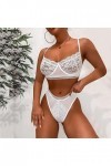 liaddkv Ensemble de lingerie sexy pour femme, jeu de rôle, ensemble de sous-vêtements en dentelle, à carreaux rouges blanc, 