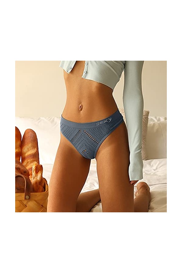 PANPANY Culottes pour Femme Taille Basse Sexy sous Vetements Tanga Multipack Femme Multicolore String sans Couture Soutien-Go