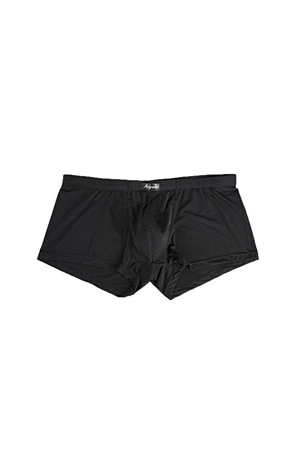Boxer Homme Hommes Sexy sous-vêtements Lettre imprimé Shorts Bulge Pouch Underpants Homme Sexy Transparent