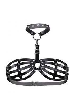 Lingerie Femme Sexy Ensemble Homme Sexy Hot y22k Goth Bondage Lingerie Bra Leather Body Neck Black Cage Femmes Sexy Corset Ha