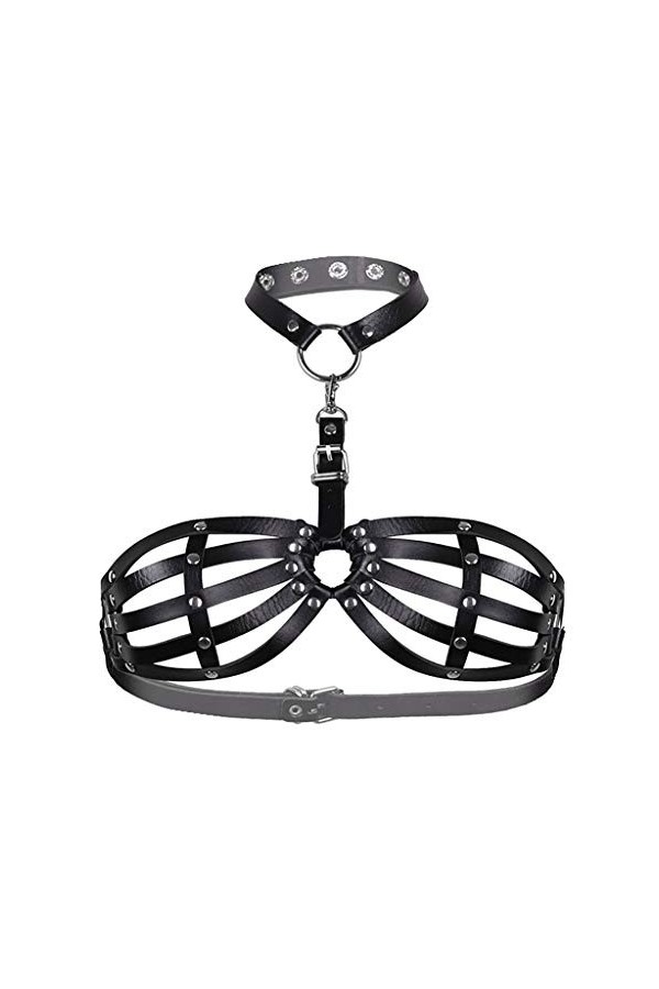 Lingerie Femme Sexy Ensemble Homme Sexy Hot y22k Goth Bondage Lingerie Bra Leather Body Neck Black Cage Femmes Sexy Corset Ha