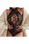 Fulidngzg Lingerie sexy pour femme - Dentelle ouverte - Nuisette en maille transparente - Lingerie sexy - Body pour sexe - Li