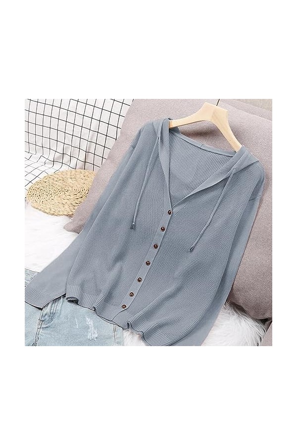 Gefomuofe Cardigan élégant à manches longues pour femme - Cardigan long - Imprimé floral - Trench décontracté - Manches longu