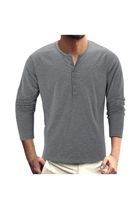 T-shirt à manches longues pour homme - Col en V - Coupe ajustée - T-shirt de sport - T-shirt de course fonctionnel - Pour le 