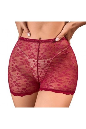 Générique Lingerie Femme Dentelle Culottes Ouvertes Sexy Culottes À Nœud Taille Basse en Dentelle Lingerie Shorty Culotte Hip