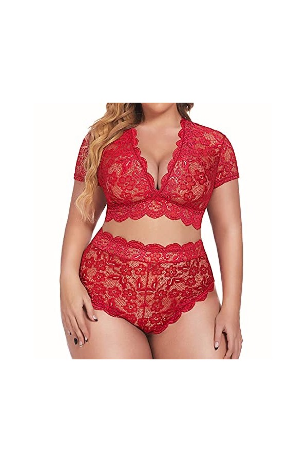Vêtements De Nuit Femme Sexy Ensemble Soutien Gorge et String Erotique Lingerie Sexy Ensemble Dentelle sous-Vetements 2 Pièce
