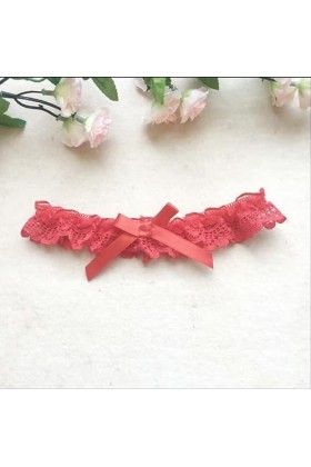 Lot de 2 jarretières élastiques pour mariée Rouge