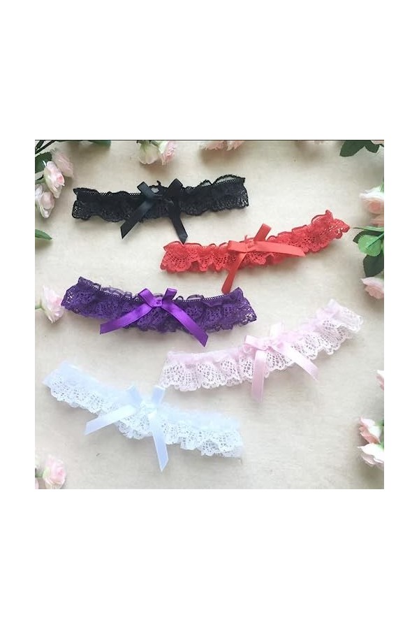 Lot de 2 jarretières élastiques pour mariée Rouge