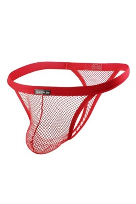 ZHIYU Sous-vêtements pour homme, solides et respirants, tangas taille basse, pantalon sexy en forme de T élastique noir, roug