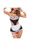 Costume Servante Sexy pour Femme,Tenue Lingerie Babydoll en Dentelle Française,Uniforme de Cosplay,Déguisement Transparent av