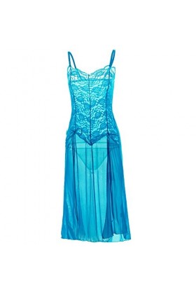 liaddkv Mini lingerie sexy pour femme, bleu, L