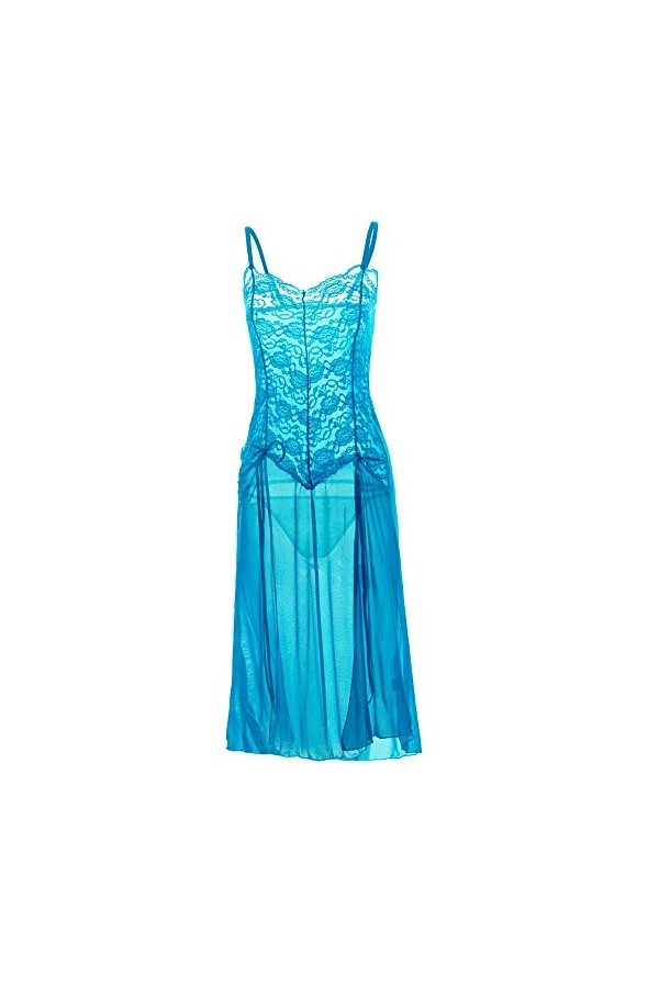 liaddkv Mini lingerie sexy pour femme, bleu, L