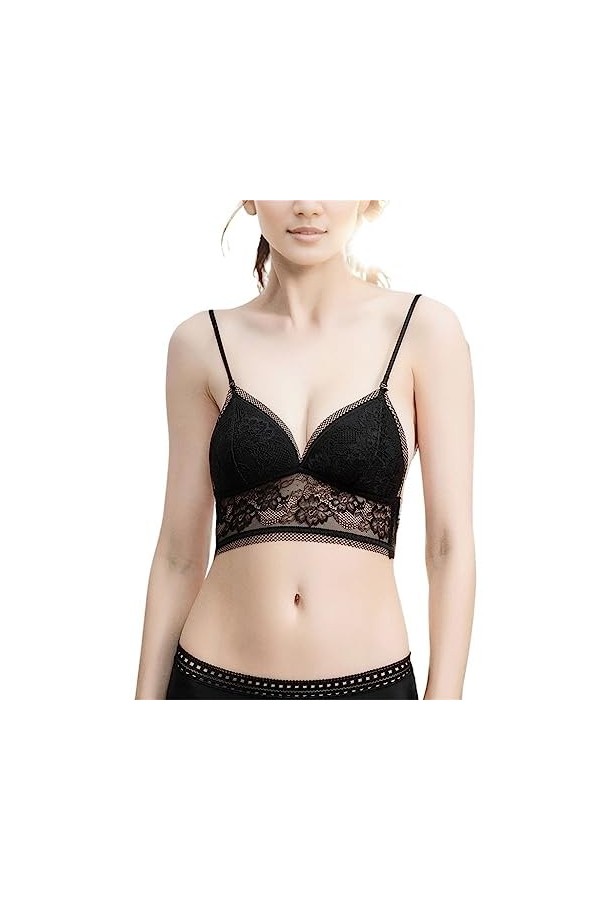 Lingerie Femme Sexy Ensemble Homme Sexy Hot y28.k Soutien-Gorge Dos Femme Dentelle Forme U Soutien-Gorge Dos 38B Noir Sexy po
