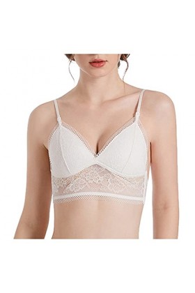 liaddkv Soutien-gorge ComfortSummer Sous-marin Thin Underwear-Cup Back Lace Féminin Femme Ensemble Sexy, Blanc., L