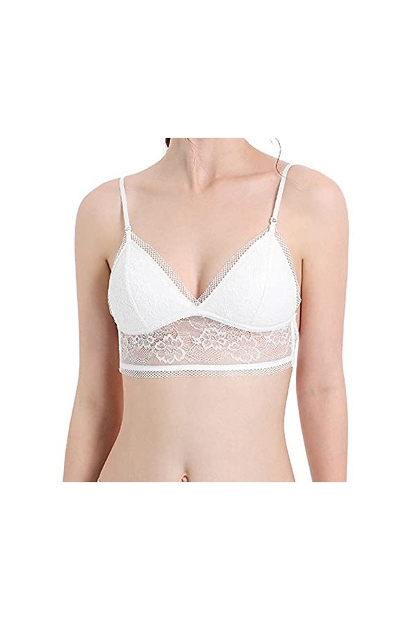 liaddkv Soutien-gorge ComfortSummer Sous-marin Thin Underwear-Cup Back Lace Féminin Femme Ensemble Sexy, Blanc., L